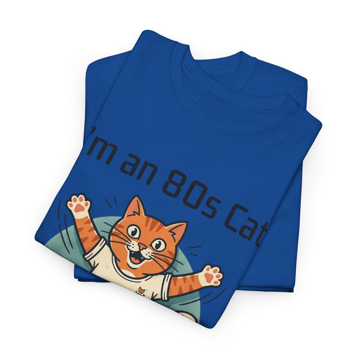 Retro 80s Cat T-Shirt — "I’m an 80s Cat" Vintage Workout Graphic Tee