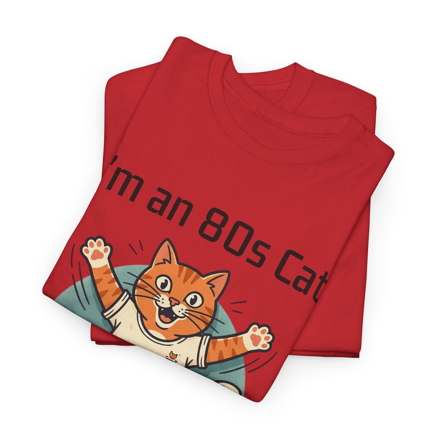 Retro 80s Cat T-Shirt — "I’m an 80s Cat" Vintage Workout Graphic Tee