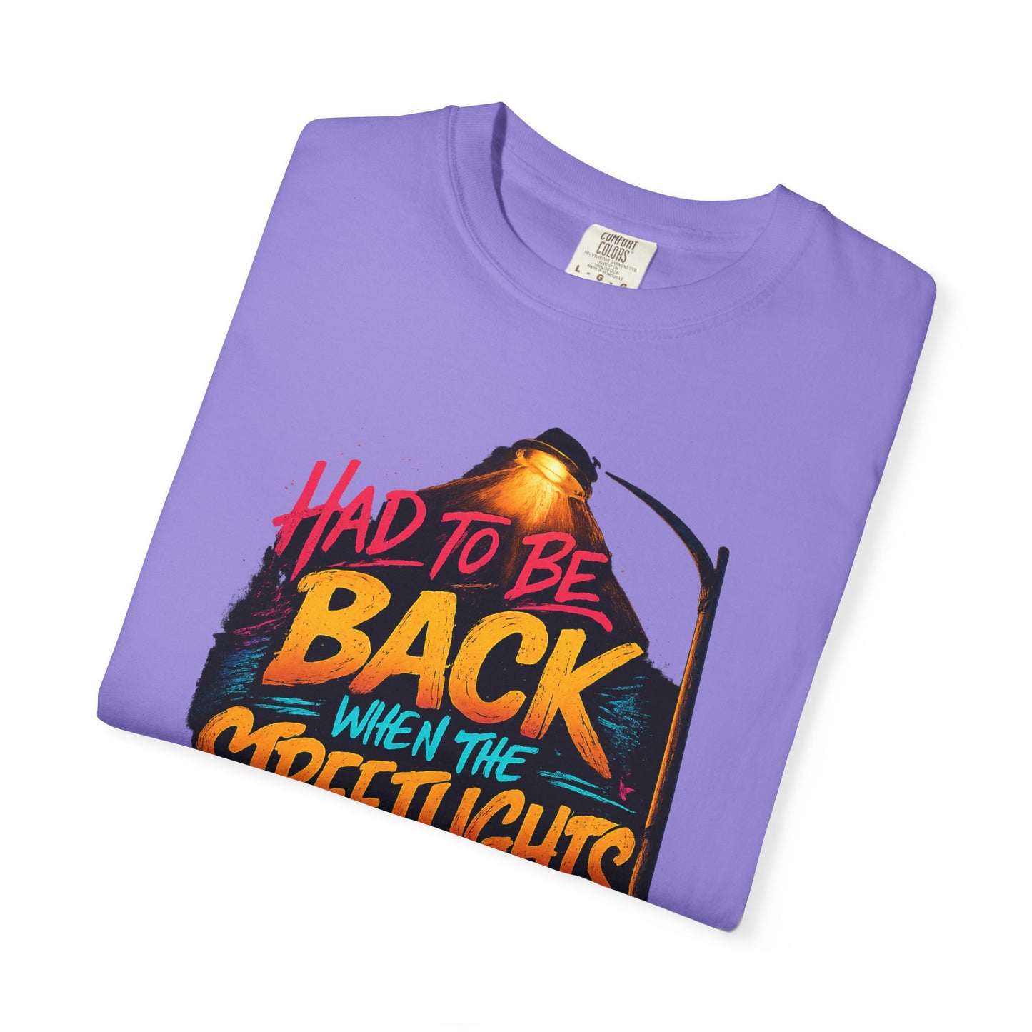 T-Shirt — "Had To Be Back When The Streetlights Came On" Vintage Nightscape Graphic Tee