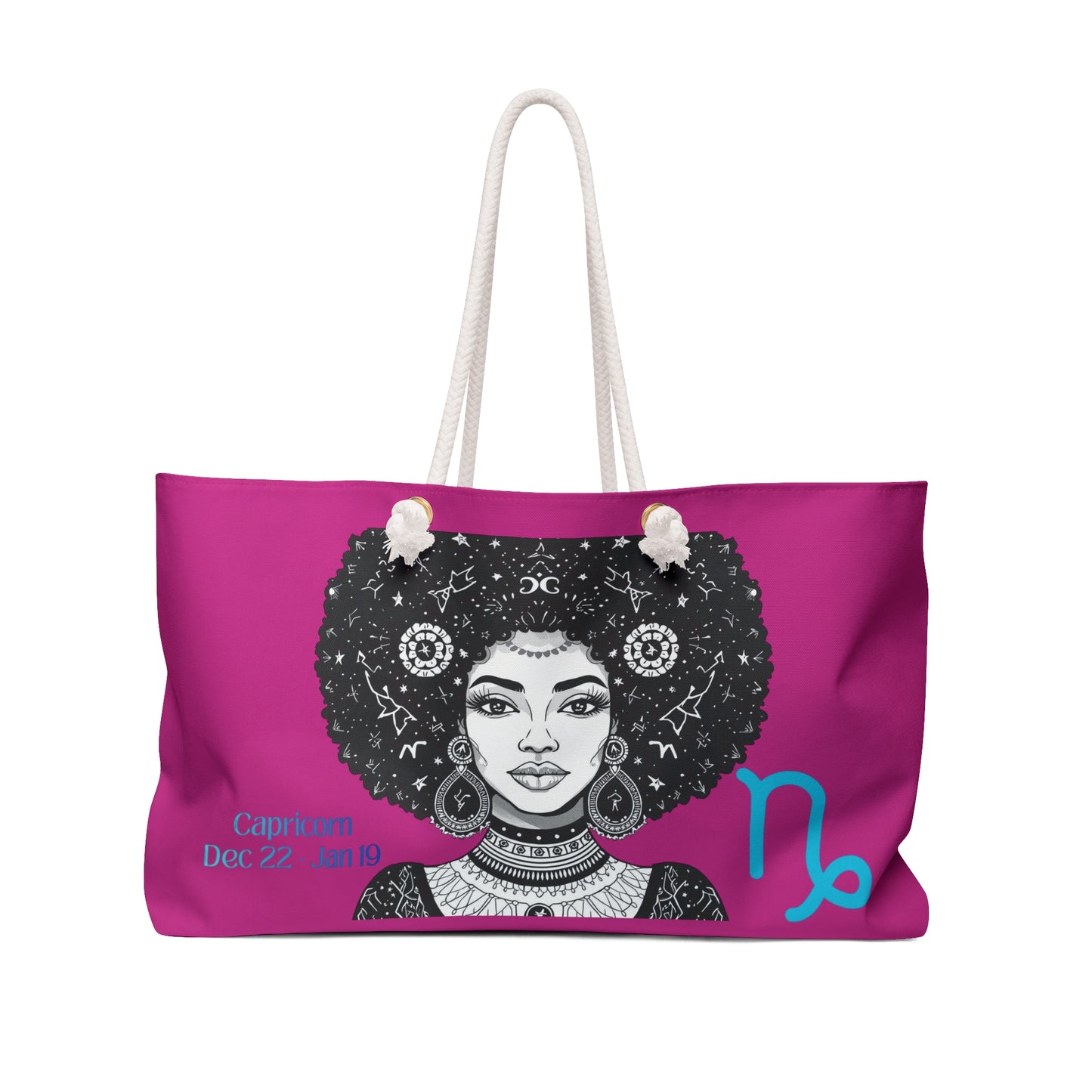 Capricorn Weekender Bag — Zodiac Afro Woman Design (Dec 22–Jan 19)