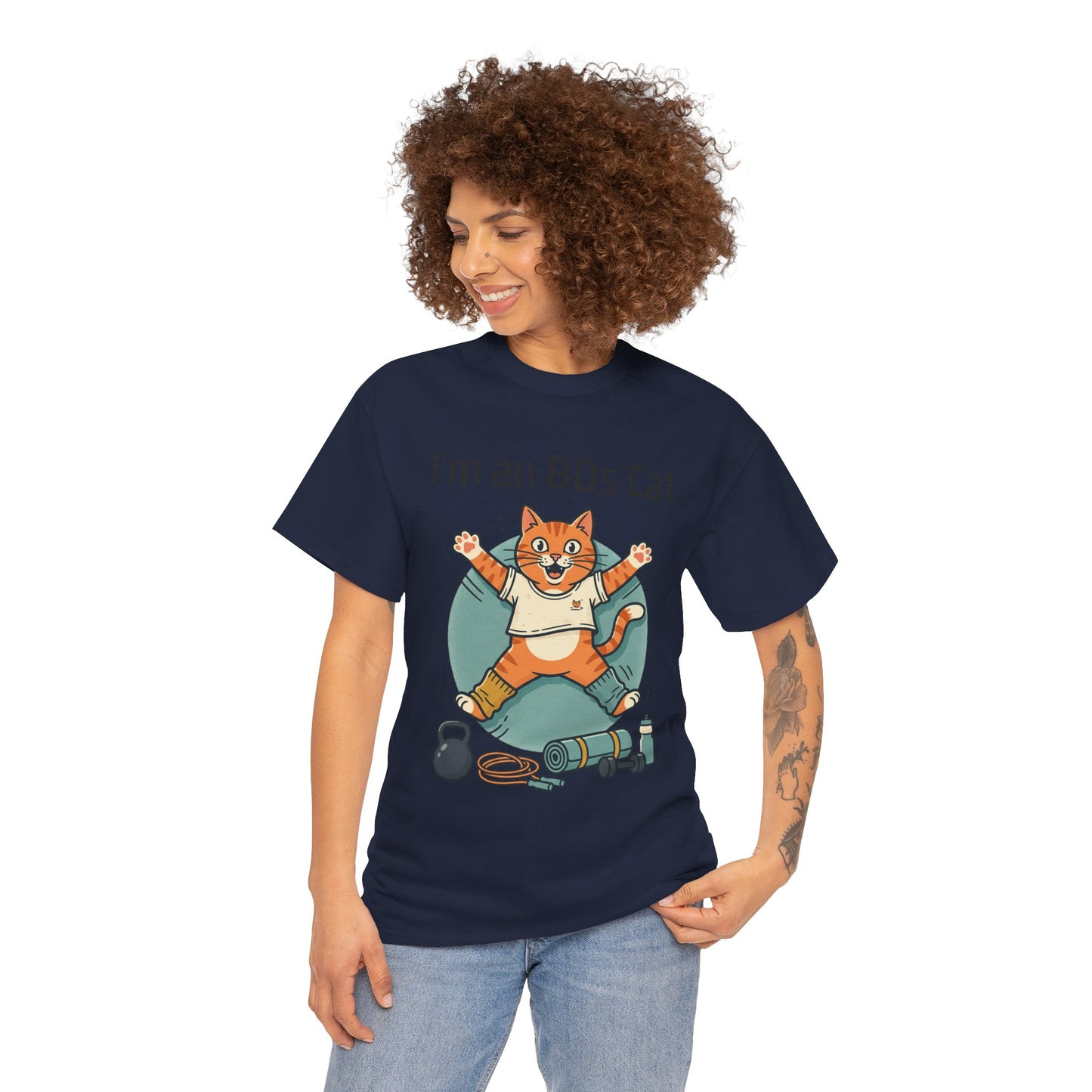 Retro 80s Cat T-Shirt — "I’m an 80s Cat" Vintage Workout Graphic Tee