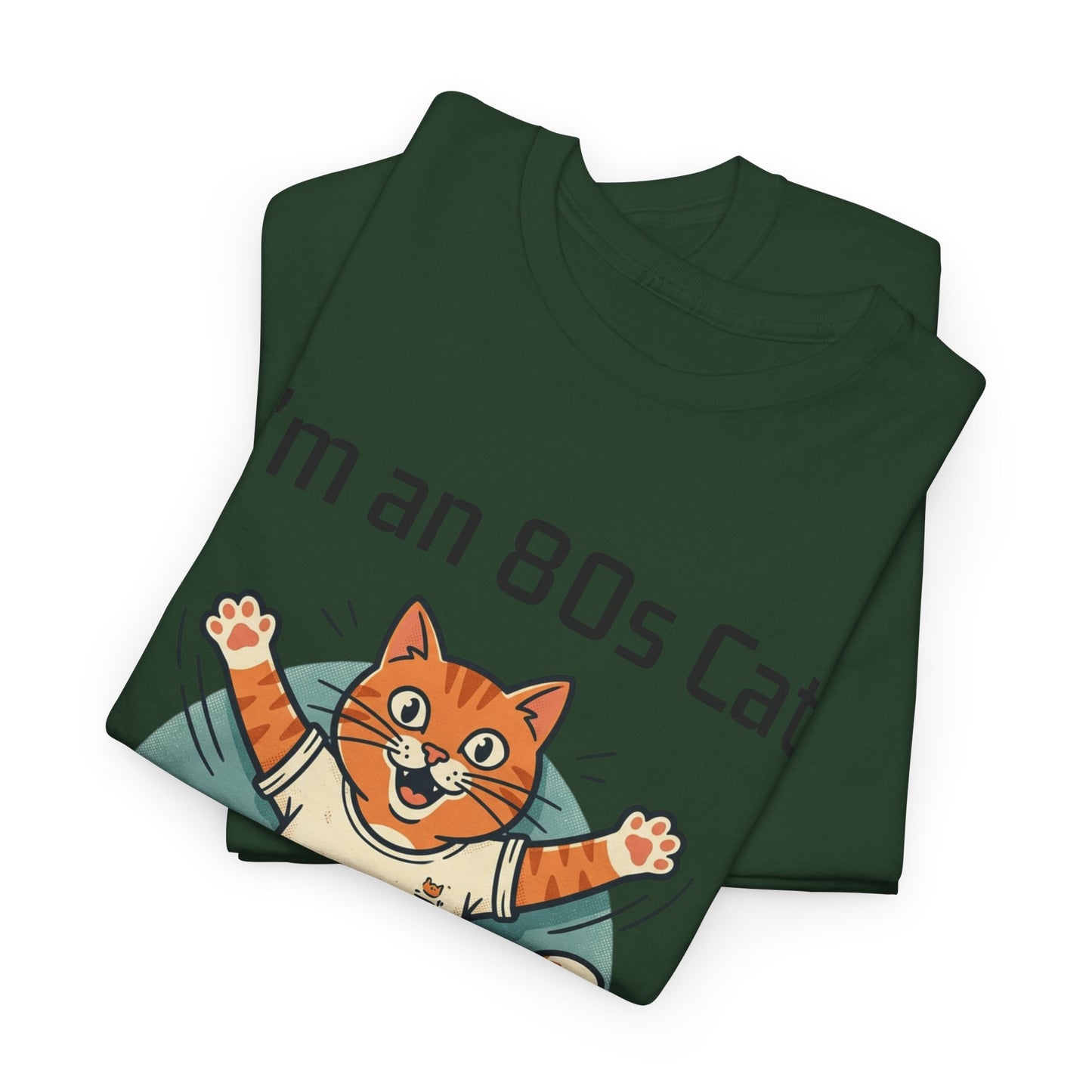 Retro 80s Cat T-Shirt — "I’m an 80s Cat" Vintage Workout Graphic Tee