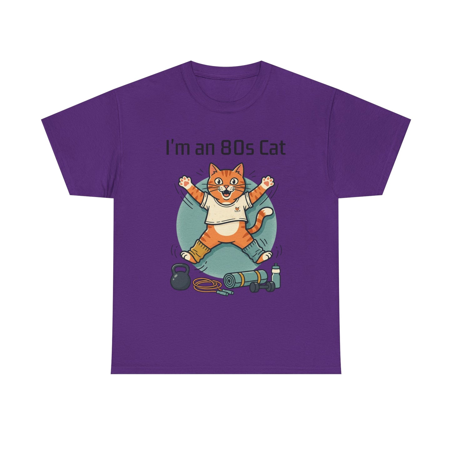 Retro 80s Cat T-Shirt — "I’m an 80s Cat" Vintage Workout Graphic Tee
