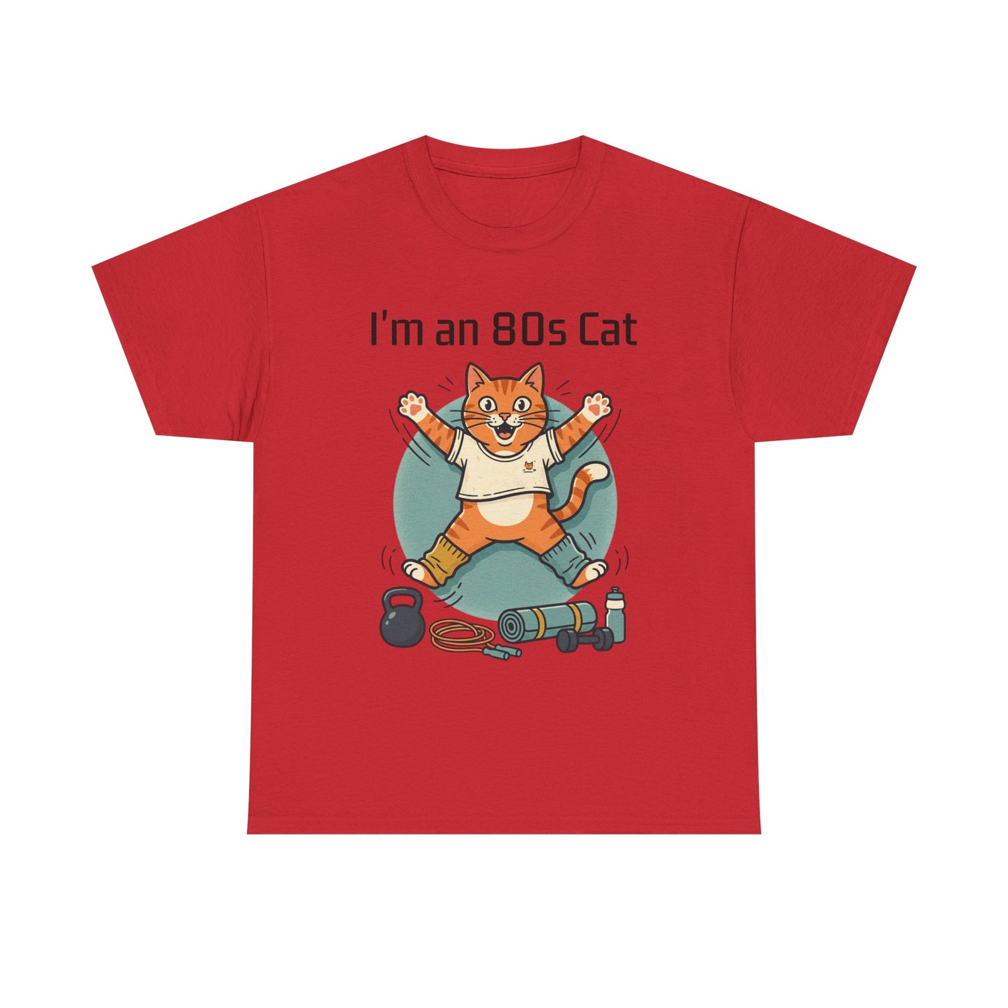 Retro 80s Cat T-Shirt — "I’m an 80s Cat" Vintage Workout Graphic Tee