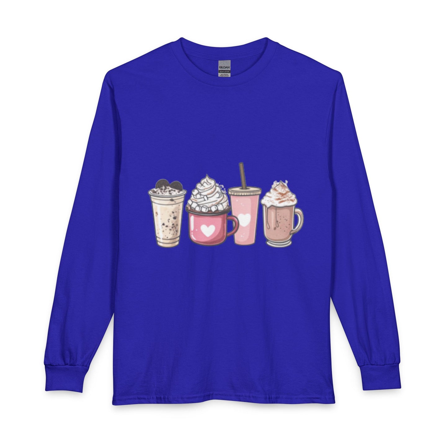 Cute Coffee Drinks Long Sleeve Tee — Cozy Barista-Inspired Shirt