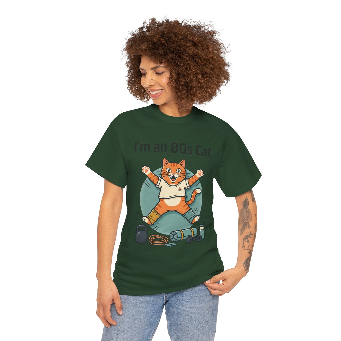Retro 80s Cat T-Shirt — "I’m an 80s Cat" Vintage Workout Graphic Tee