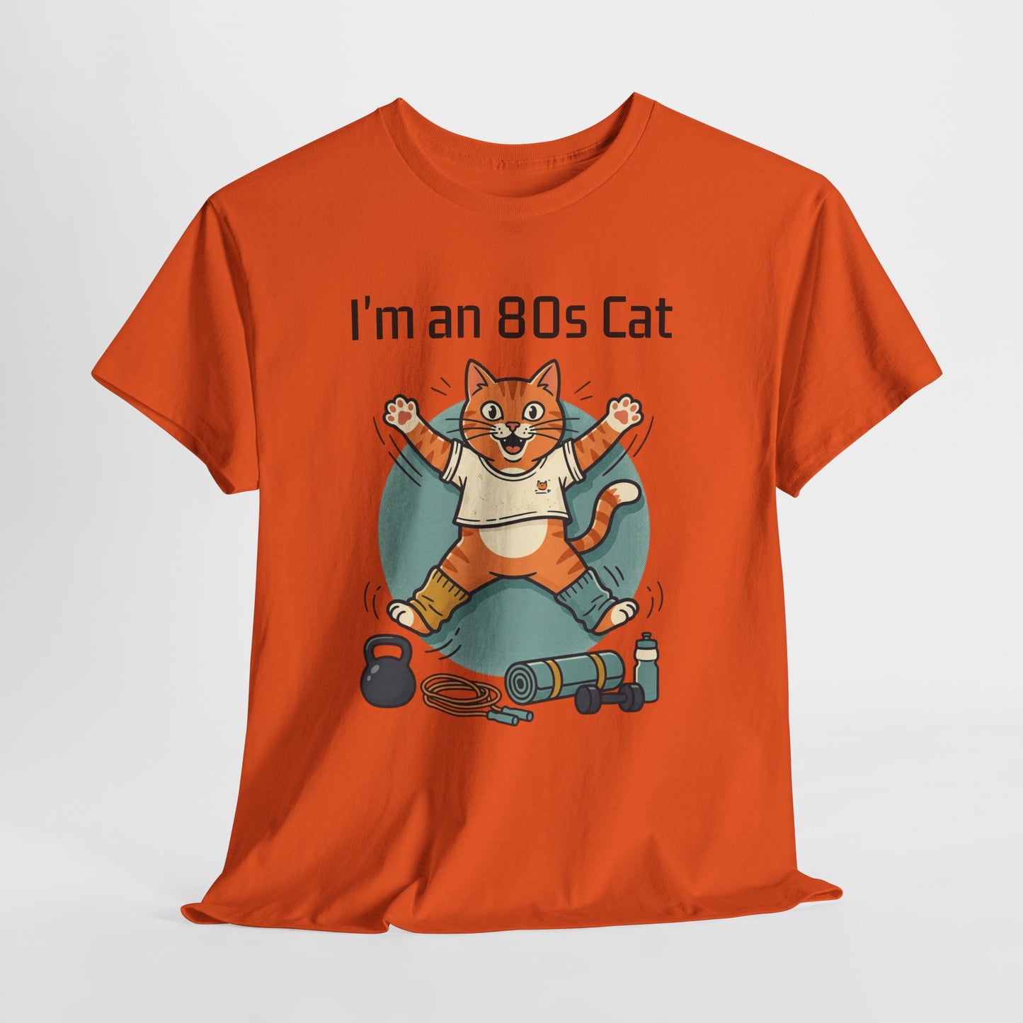Retro 80s Cat T-Shirt — "I’m an 80s Cat" Vintage Workout Graphic Tee