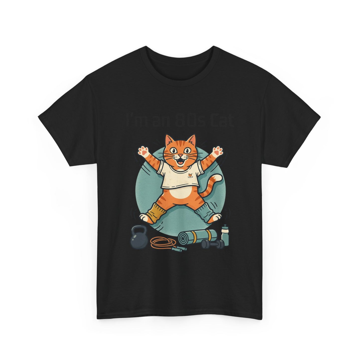 Retro 80s Cat T-Shirt — "I’m an 80s Cat" Vintage Workout Graphic Tee