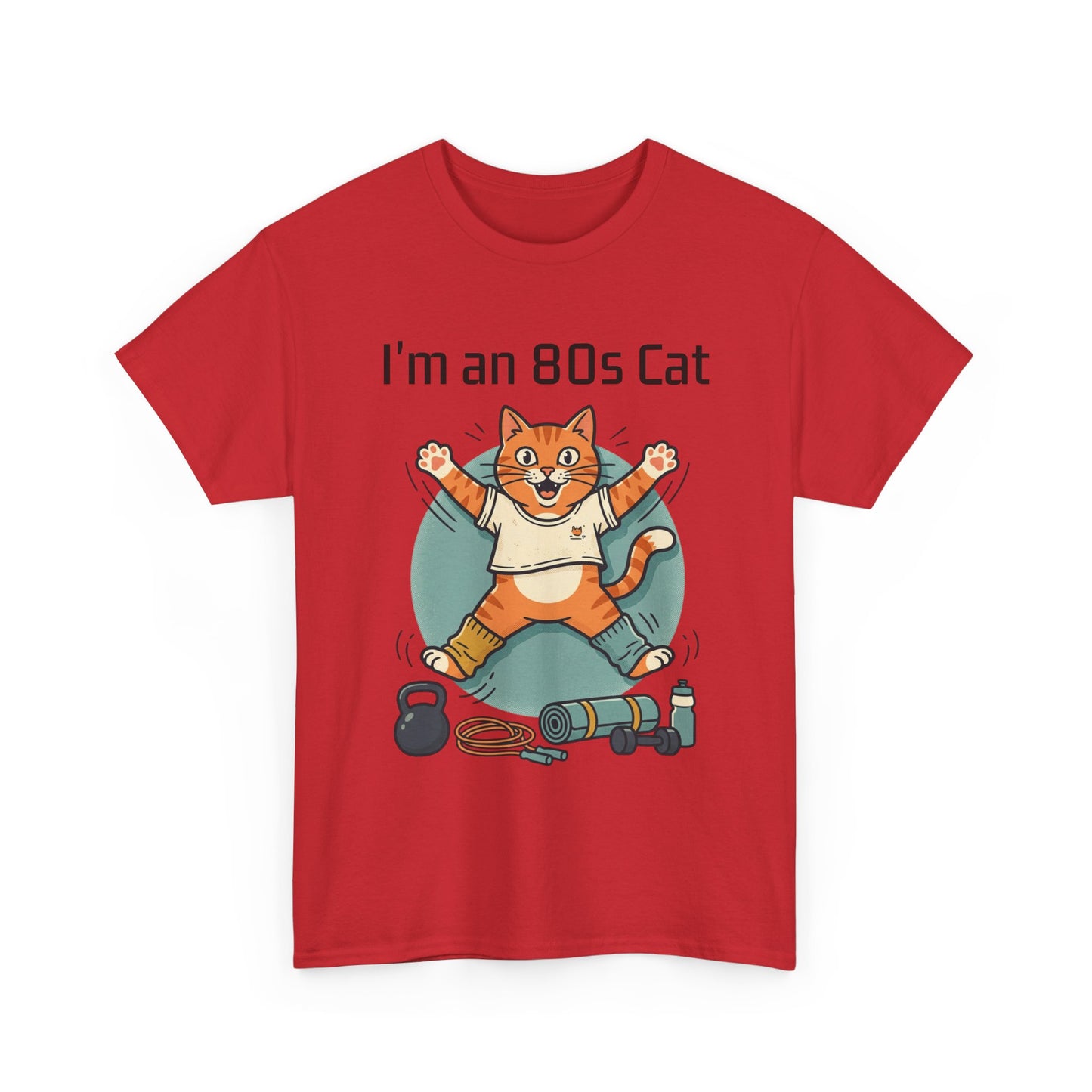 Retro 80s Cat T-Shirt — "I’m an 80s Cat" Vintage Workout Graphic Tee