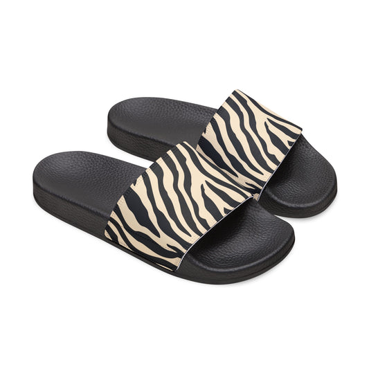 Zebra Print Removable‑Strap Slide Sandals