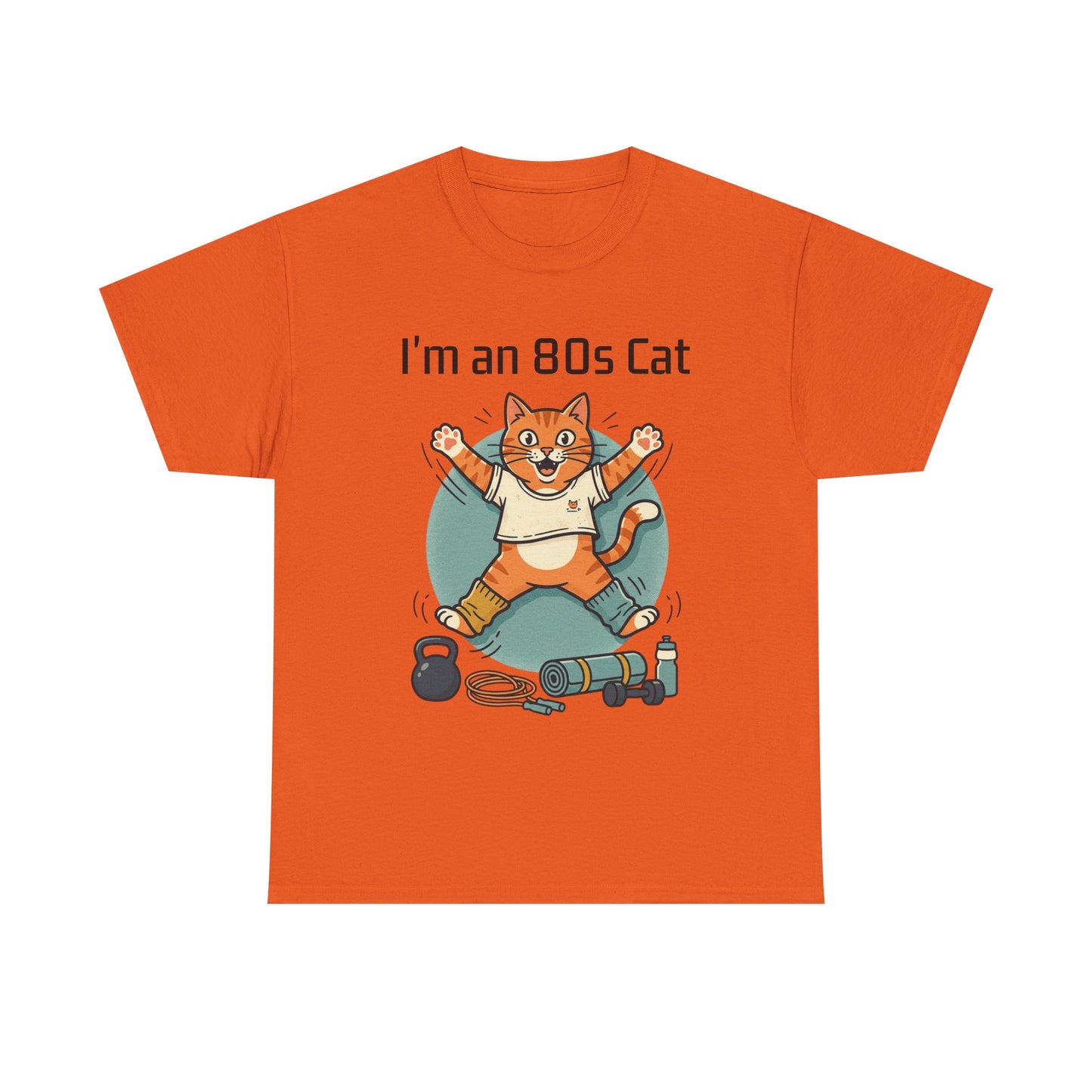 Retro 80s Cat T-Shirt — "I’m an 80s Cat" Vintage Workout Graphic Tee