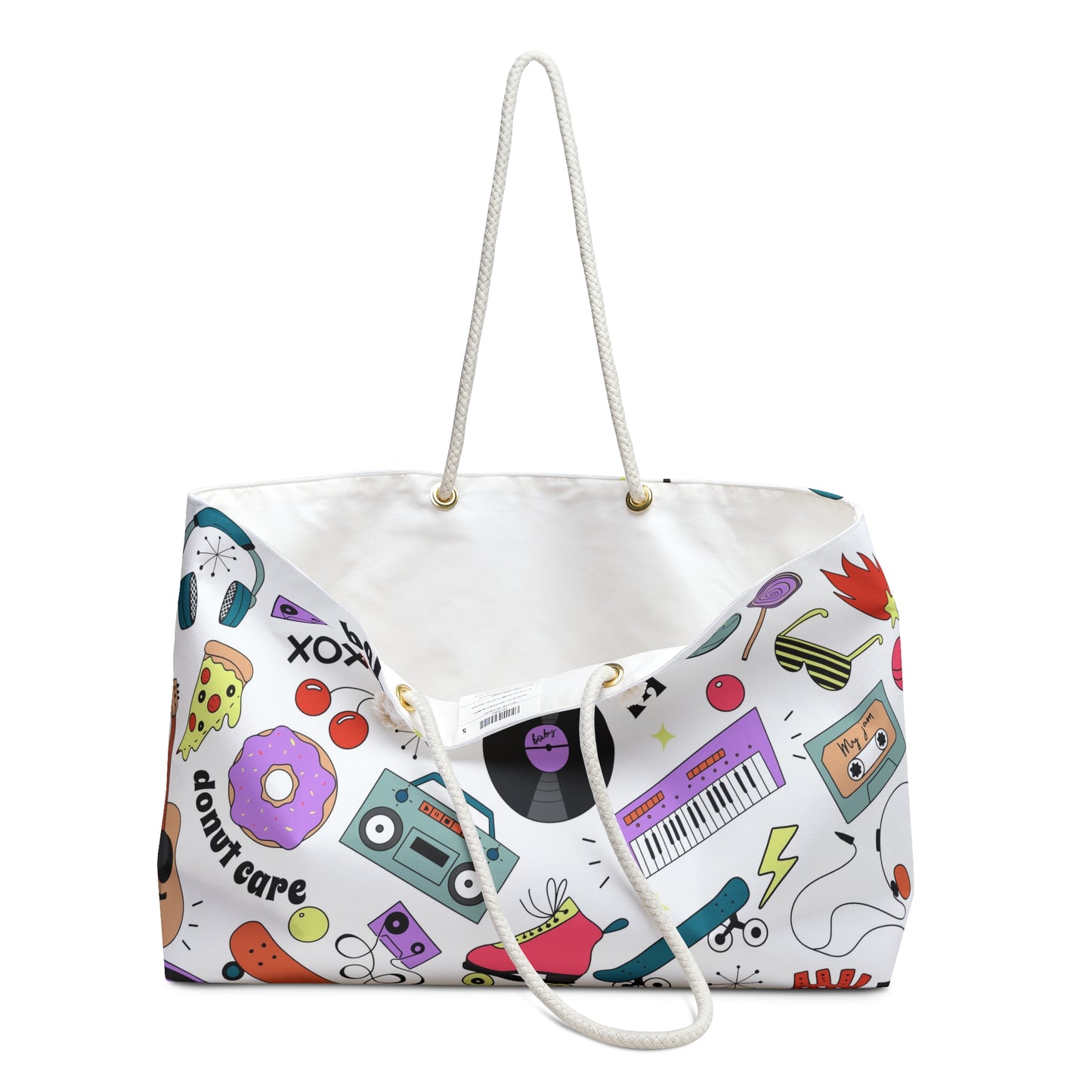 Groove Retro Doodles Weekender Bag — 90s Music & Skate Travel Tote