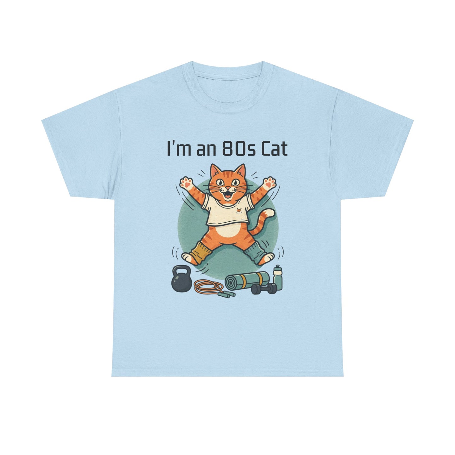 Retro 80s Cat T-Shirt — "I’m an 80s Cat" Vintage Workout Graphic Tee