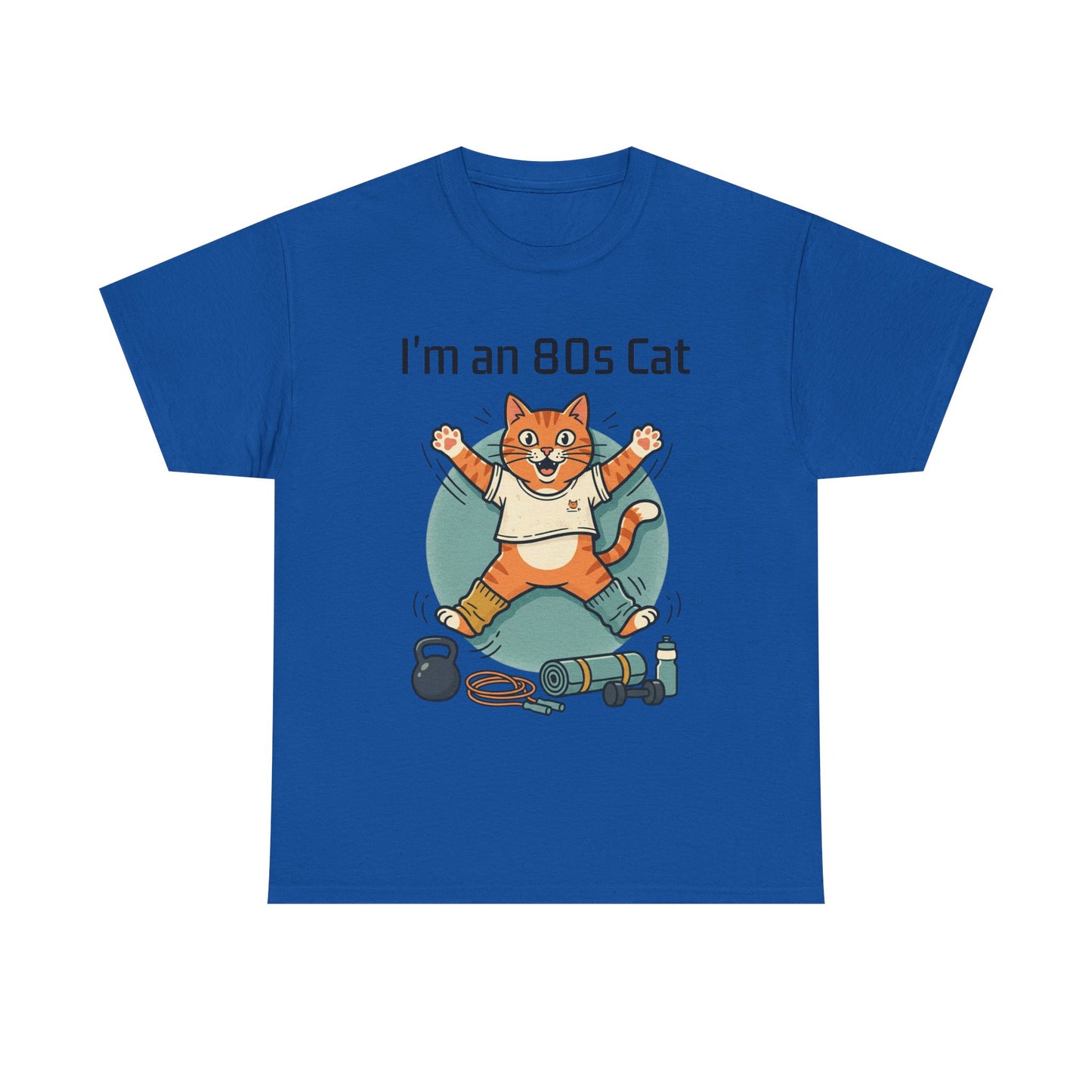 Retro 80s Cat T-Shirt — "I’m an 80s Cat" Vintage Workout Graphic Tee