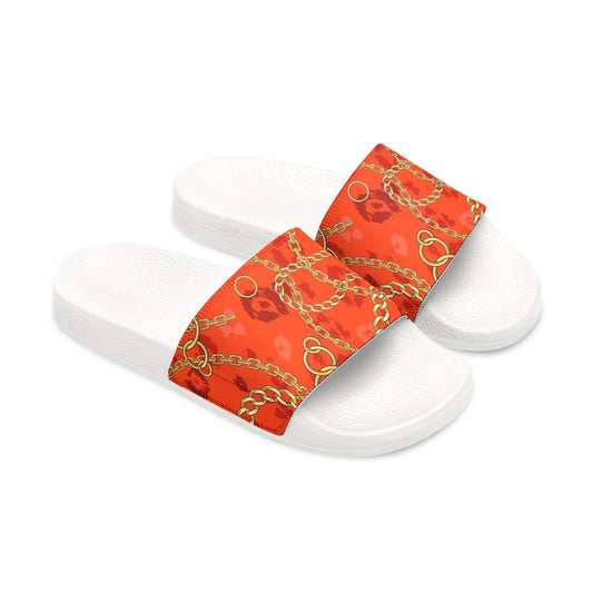 Chain-Print Slide Sandals — Women's Removable-strap Summer Slides