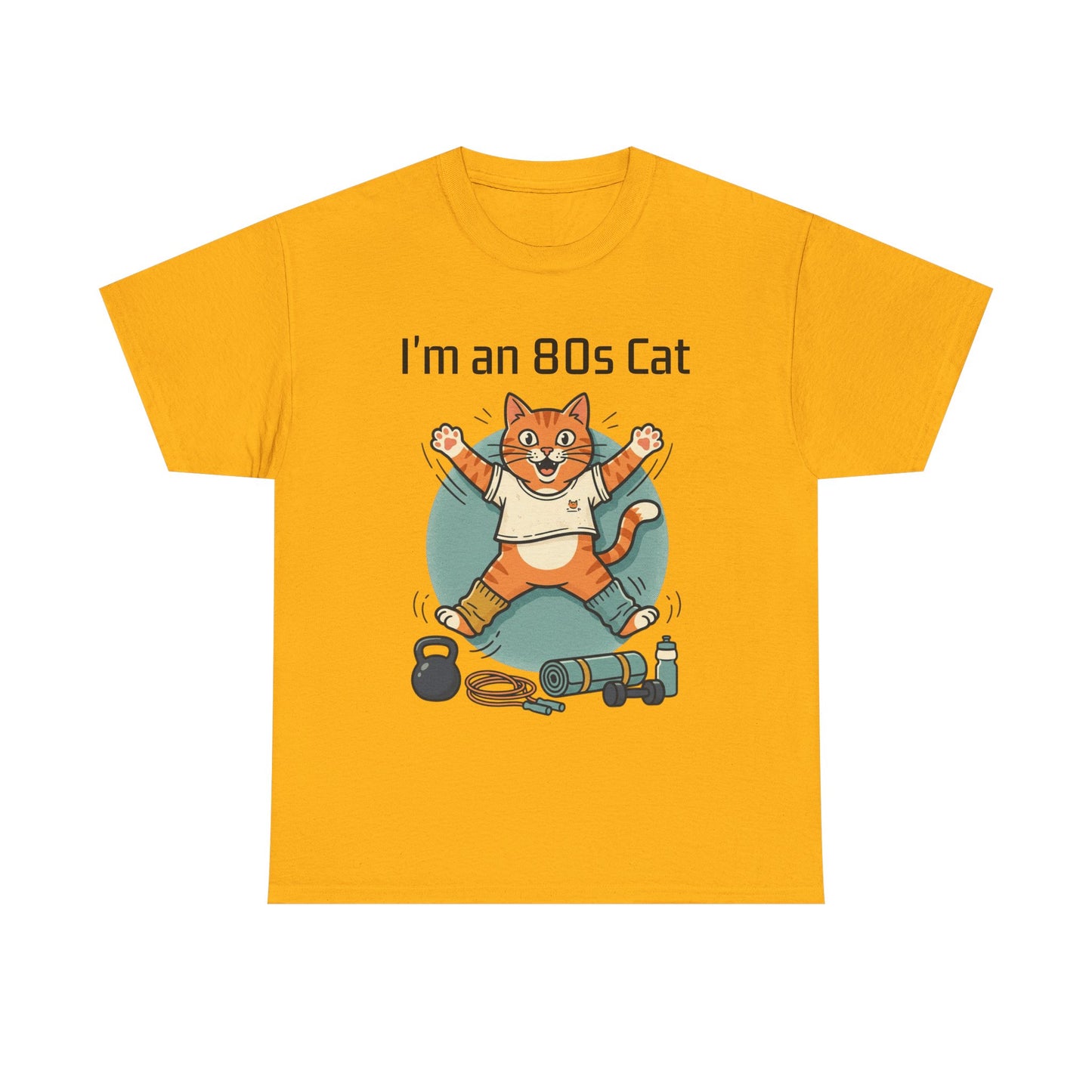 Retro 80s Cat T-Shirt — "I’m an 80s Cat" Vintage Workout Graphic Tee