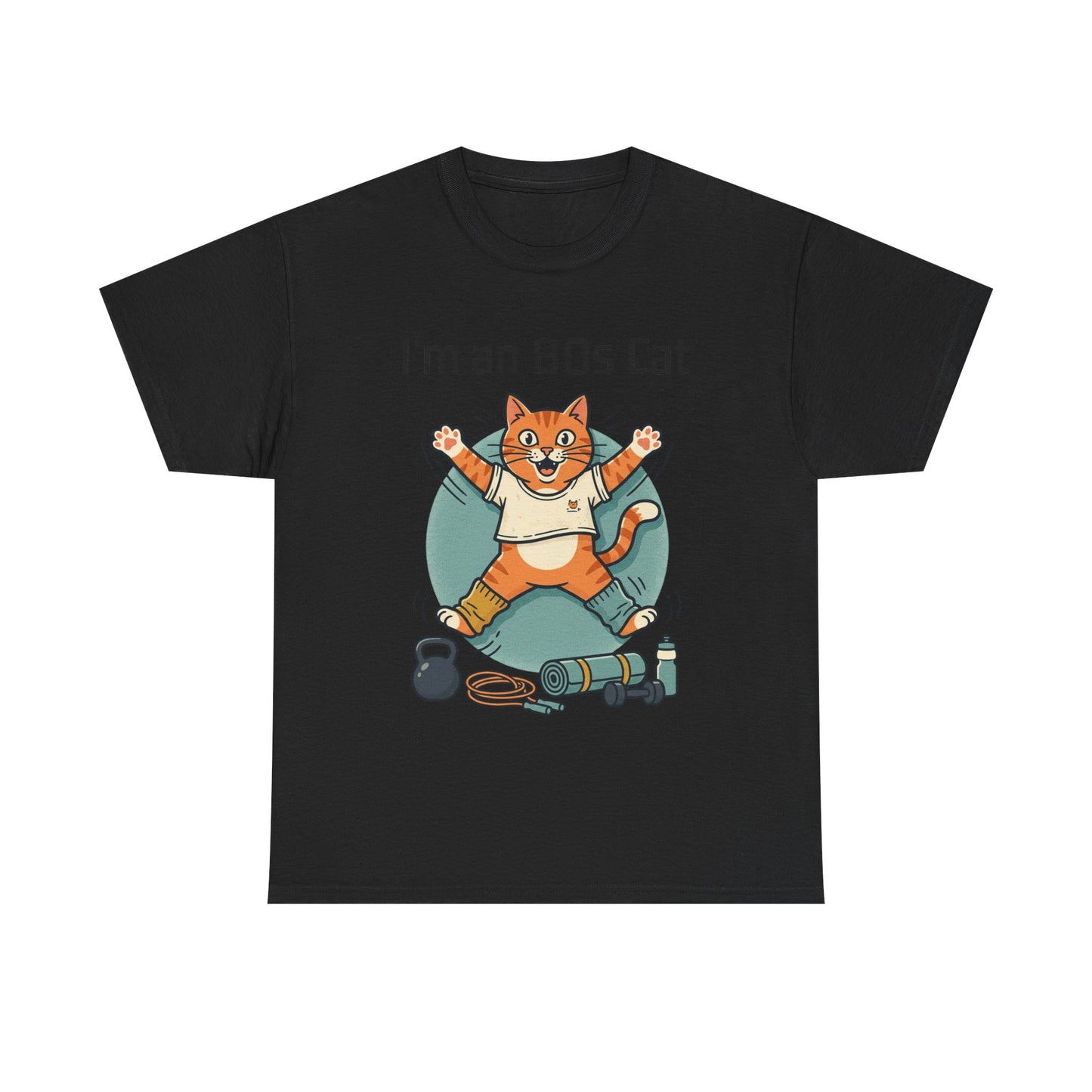 Retro 80s Cat T-Shirt — "I’m an 80s Cat" Vintage Workout Graphic Tee