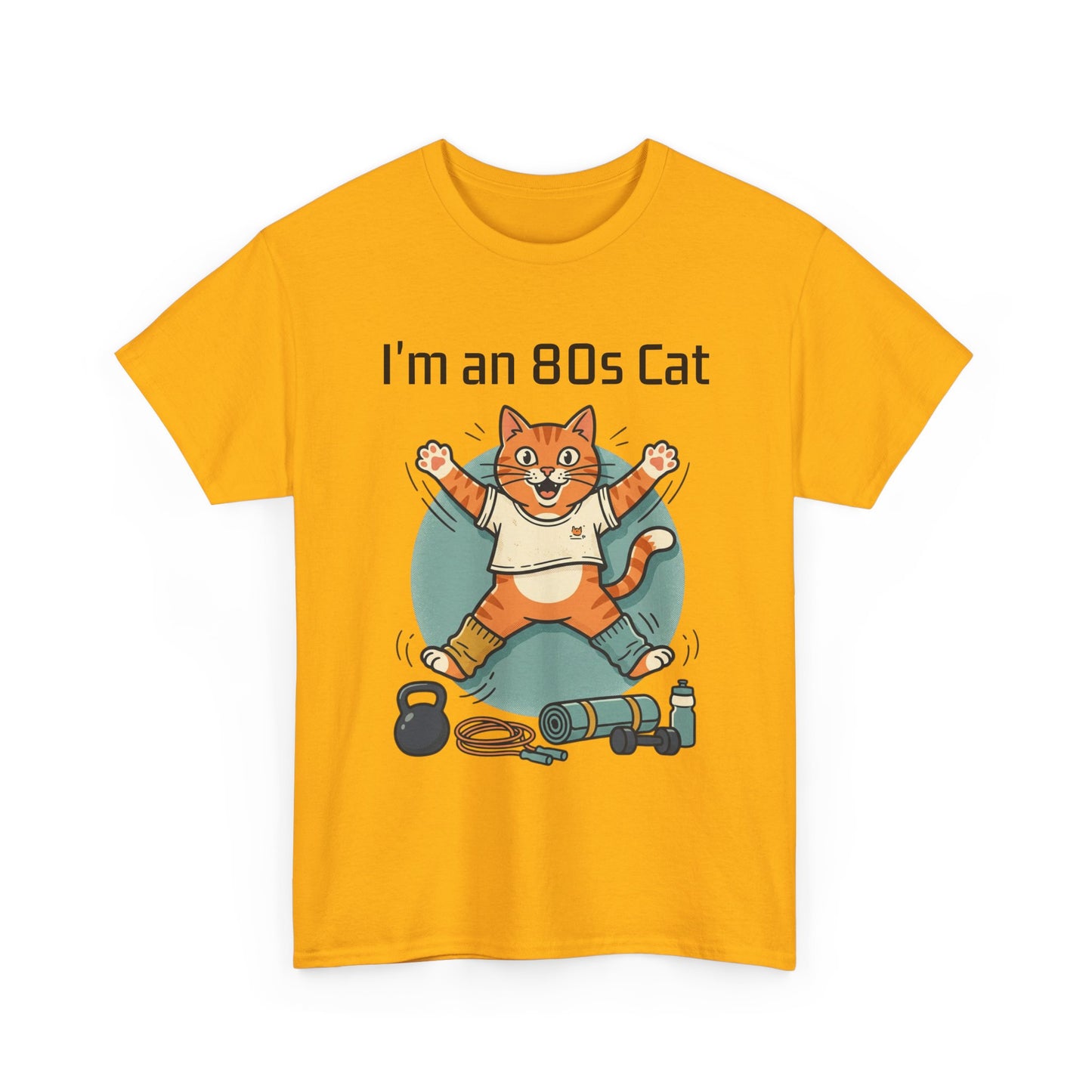 Retro 80s Cat T-Shirt — "I’m an 80s Cat" Vintage Workout Graphic Tee