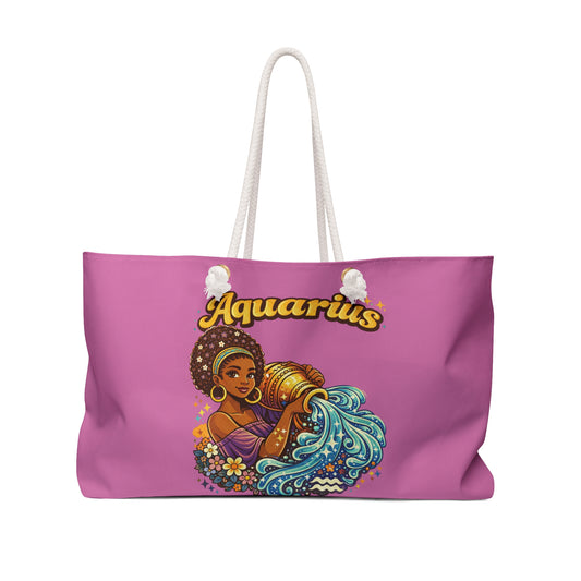 Aquarius Weekender Bag – Zodiac Tote with Jan 20–Feb 18 Design