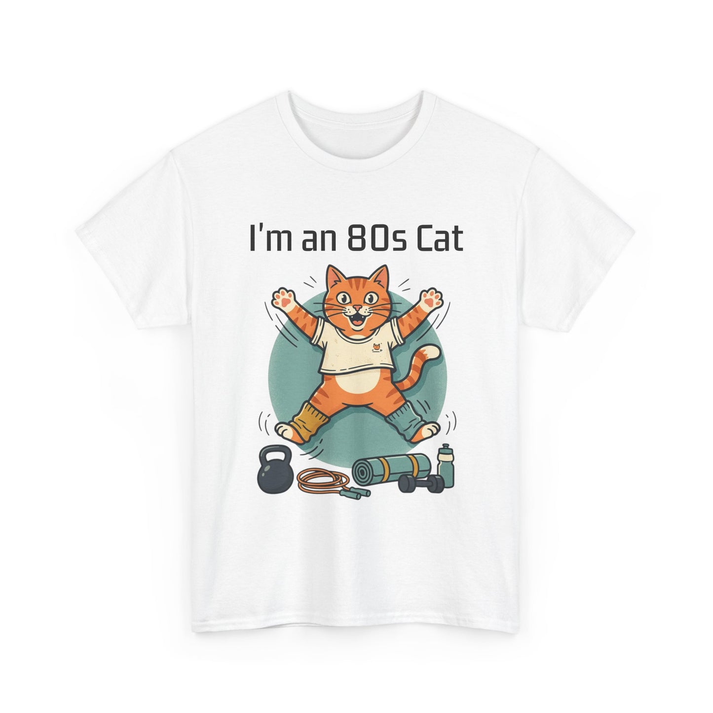 Retro 80s Cat T-Shirt — "I’m an 80s Cat" Vintage Workout Graphic Tee