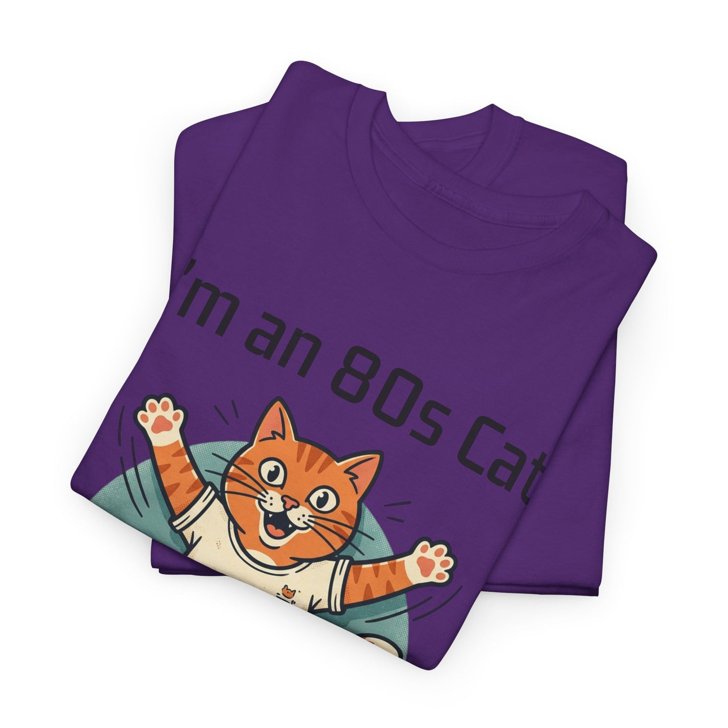 Retro 80s Cat T-Shirt — "I’m an 80s Cat" Vintage Workout Graphic Tee