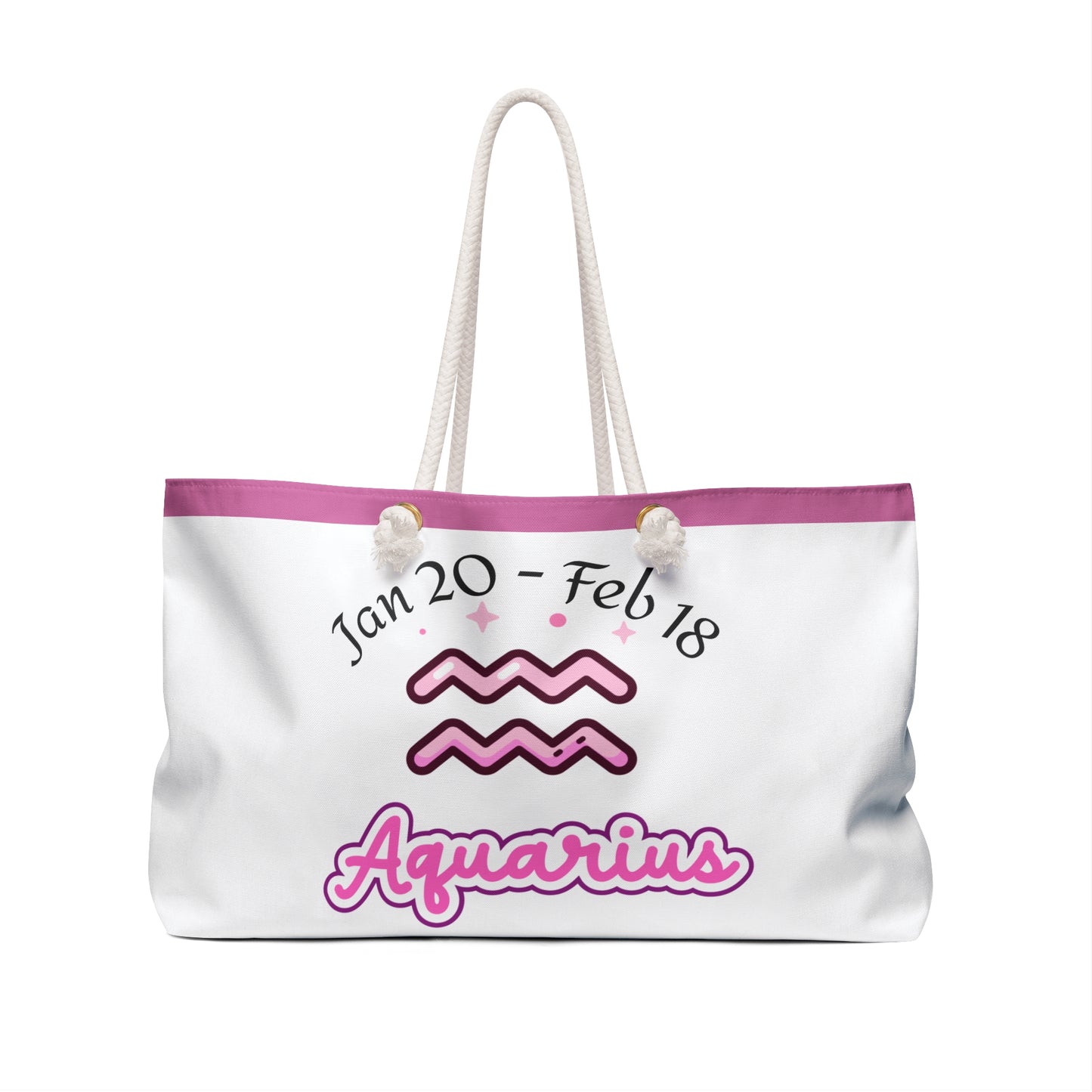 Aquarius Weekender Bag – Zodiac Tote with Jan 20–Feb 18 Design