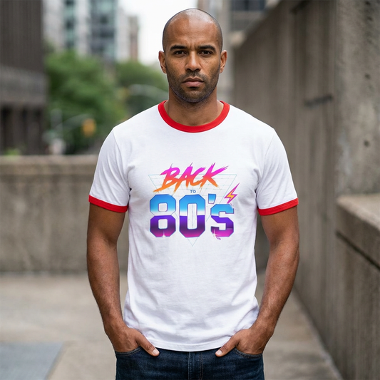 Back to the 80s Ringer Tee — Retro Men's T-Shirt