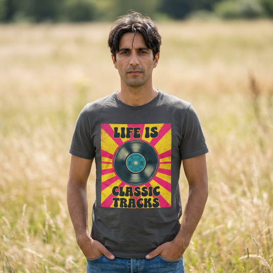 Classic Tracks T-Shirt – Vintage Vinyl 'Life Is Classic Tracks' Tee