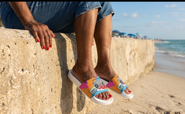 Retro Boombox Graphic Women's Sandals