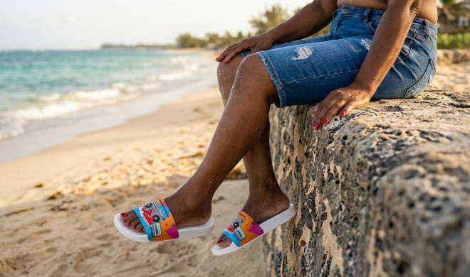 Retro Boombox Graphic Women's Sandals