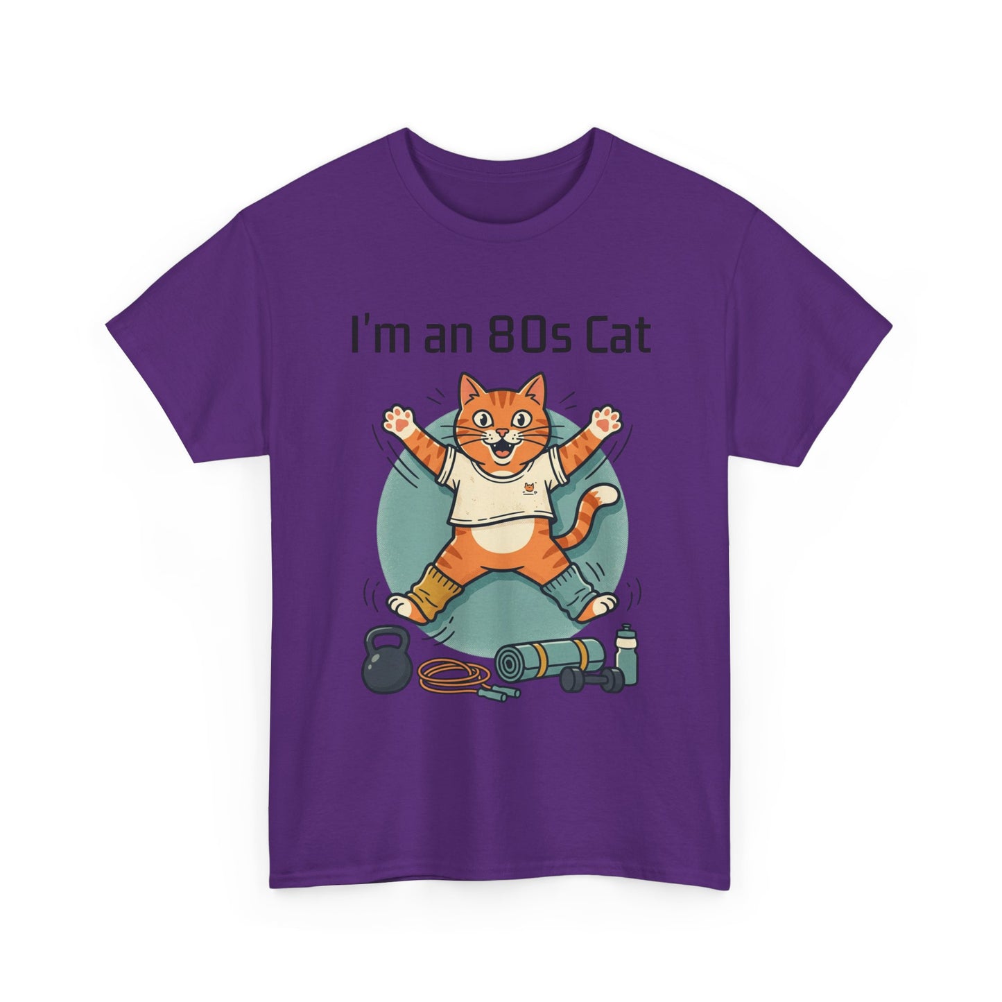 Retro 80s Cat T-Shirt — "I’m an 80s Cat" Vintage Workout Graphic Tee