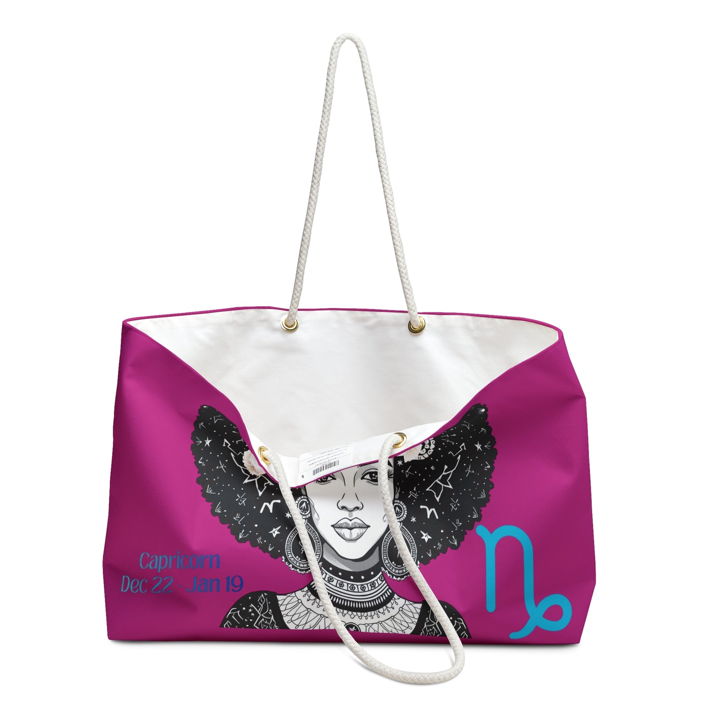 Capricorn Weekender Bag — Zodiac Afro Woman Design (Dec 22–Jan 19)