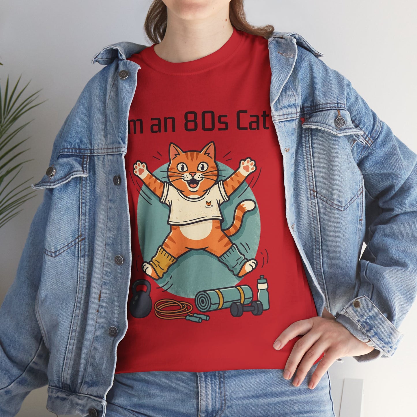 Retro 80s Cat T-Shirt — "I’m an 80s Cat" Vintage Workout Graphic Tee