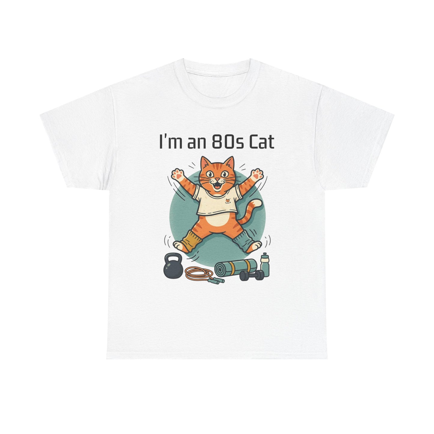 Retro 80s Cat T-Shirt — "I’m an 80s Cat" Vintage Workout Graphic Tee