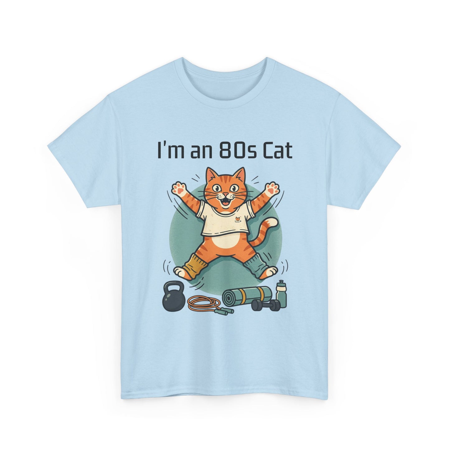 Retro 80s Cat T-Shirt — "I’m an 80s Cat" Vintage Workout Graphic Tee