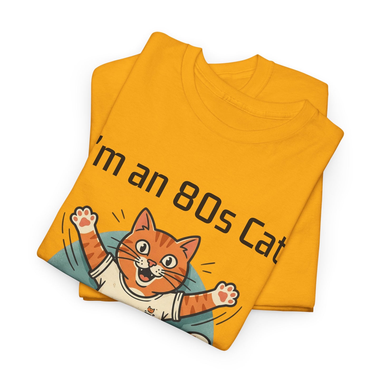 Retro 80s Cat T-Shirt — "I’m an 80s Cat" Vintage Workout Graphic Tee
