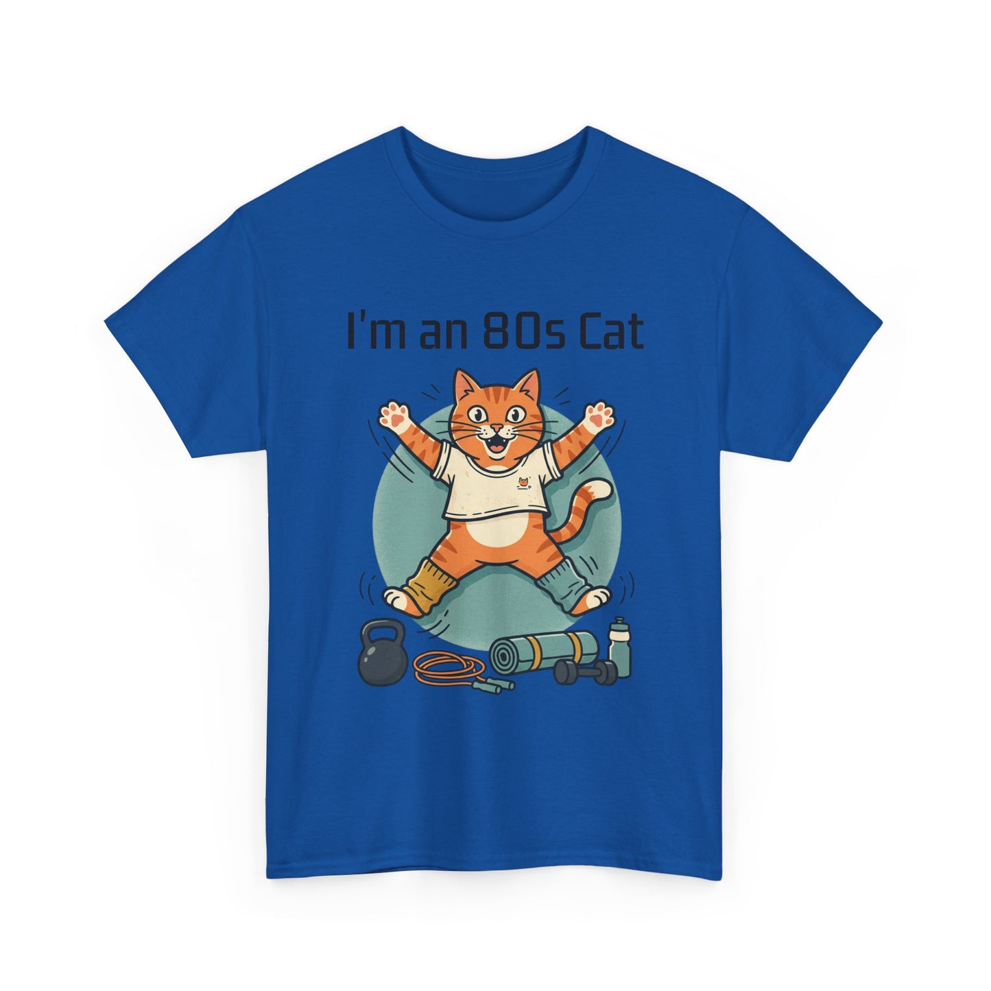 Retro 80s Cat T-Shirt — "I’m an 80s Cat" Vintage Workout Graphic Tee