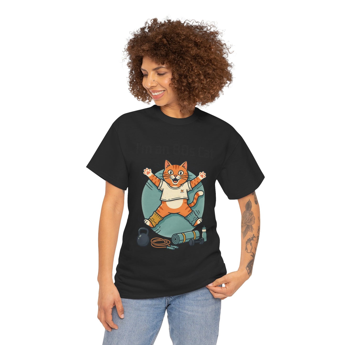 Retro 80s Cat T-Shirt — "I’m an 80s Cat" Vintage Workout Graphic Tee