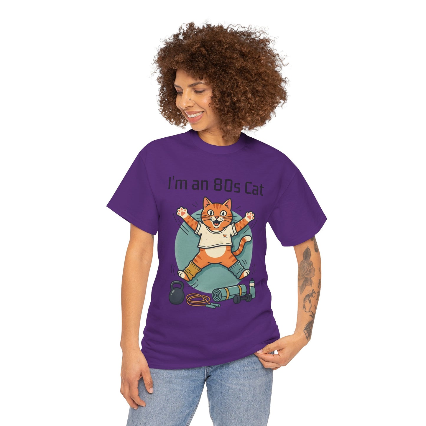 Retro 80s Cat T-Shirt — "I’m an 80s Cat" Vintage Workout Graphic Tee