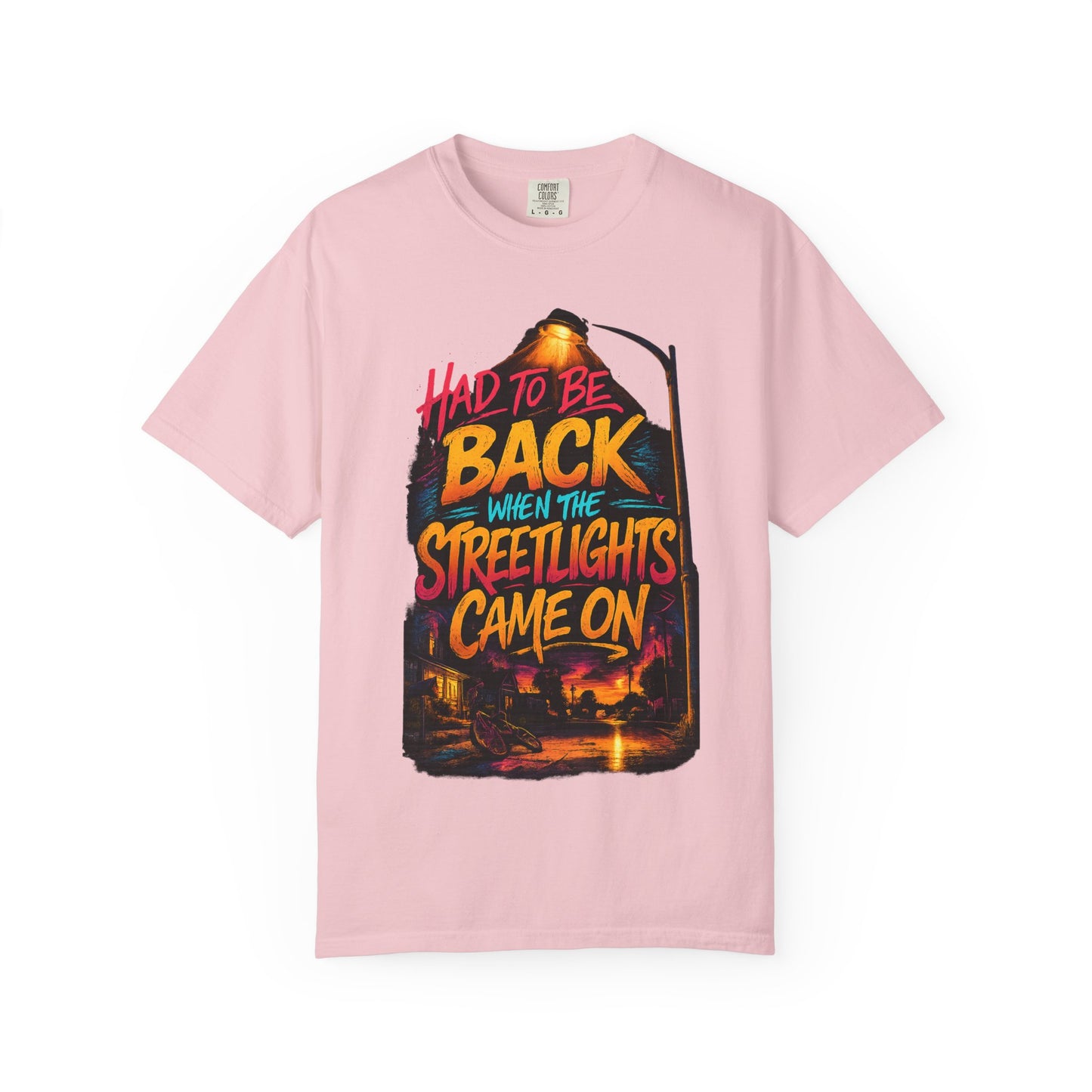 T-Shirt — "Had To Be Back When The Streetlights Came On" Vintage Nightscape Graphic Tee
