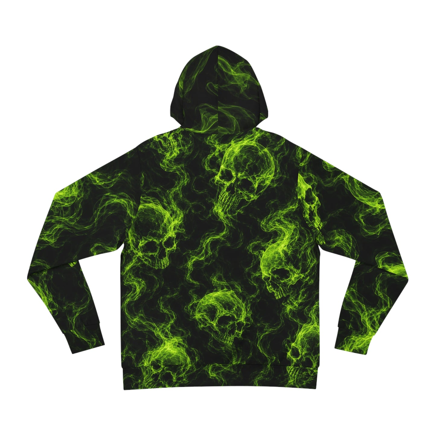 Green Smoke Skull Hoodie | All-Over Print