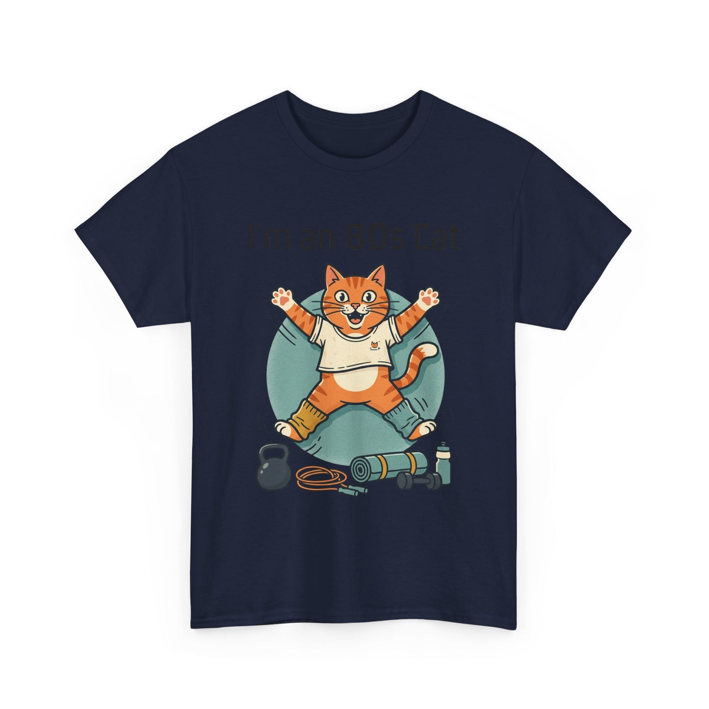 Retro 80s Cat T-Shirt — "I’m an 80s Cat" Vintage Workout Graphic Tee