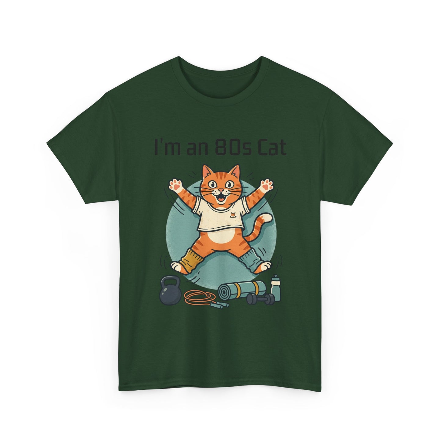Retro 80s Cat T-Shirt — "I’m an 80s Cat" Vintage Workout Graphic Tee