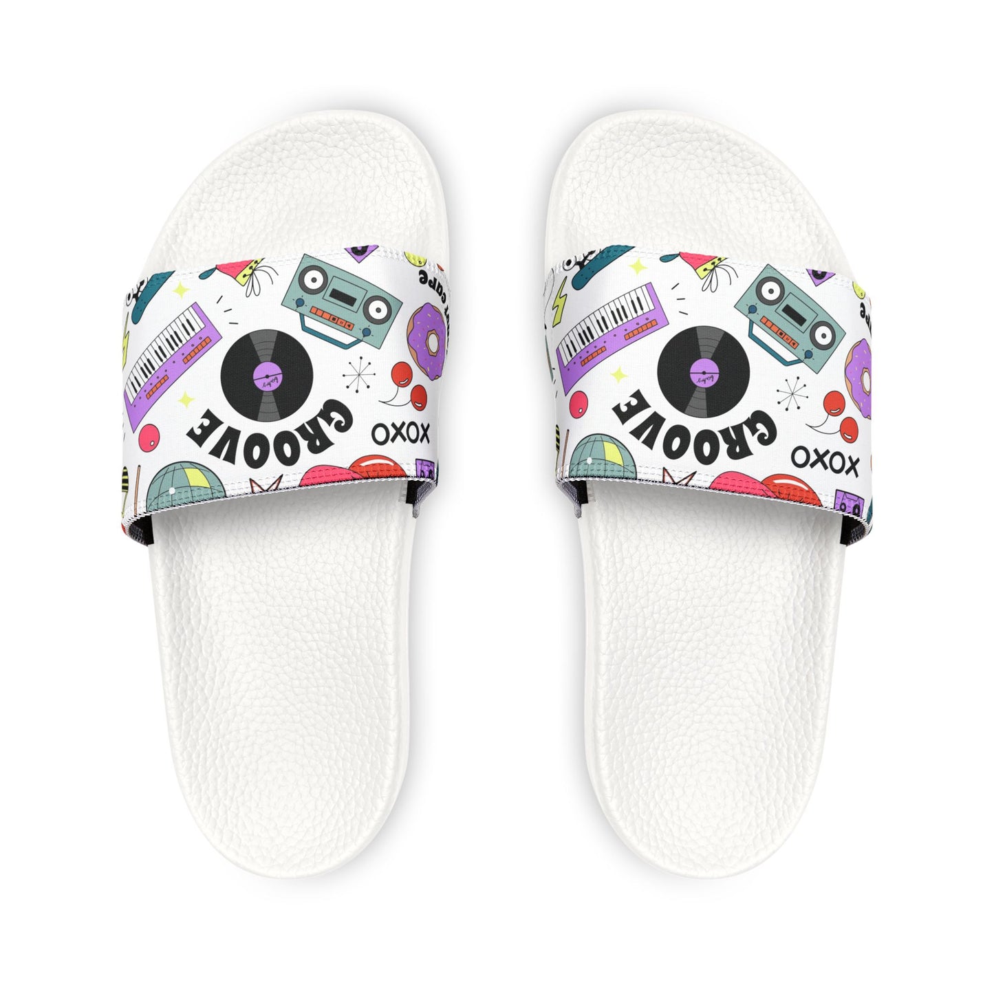 Groovy Retro Music Slide Sandals