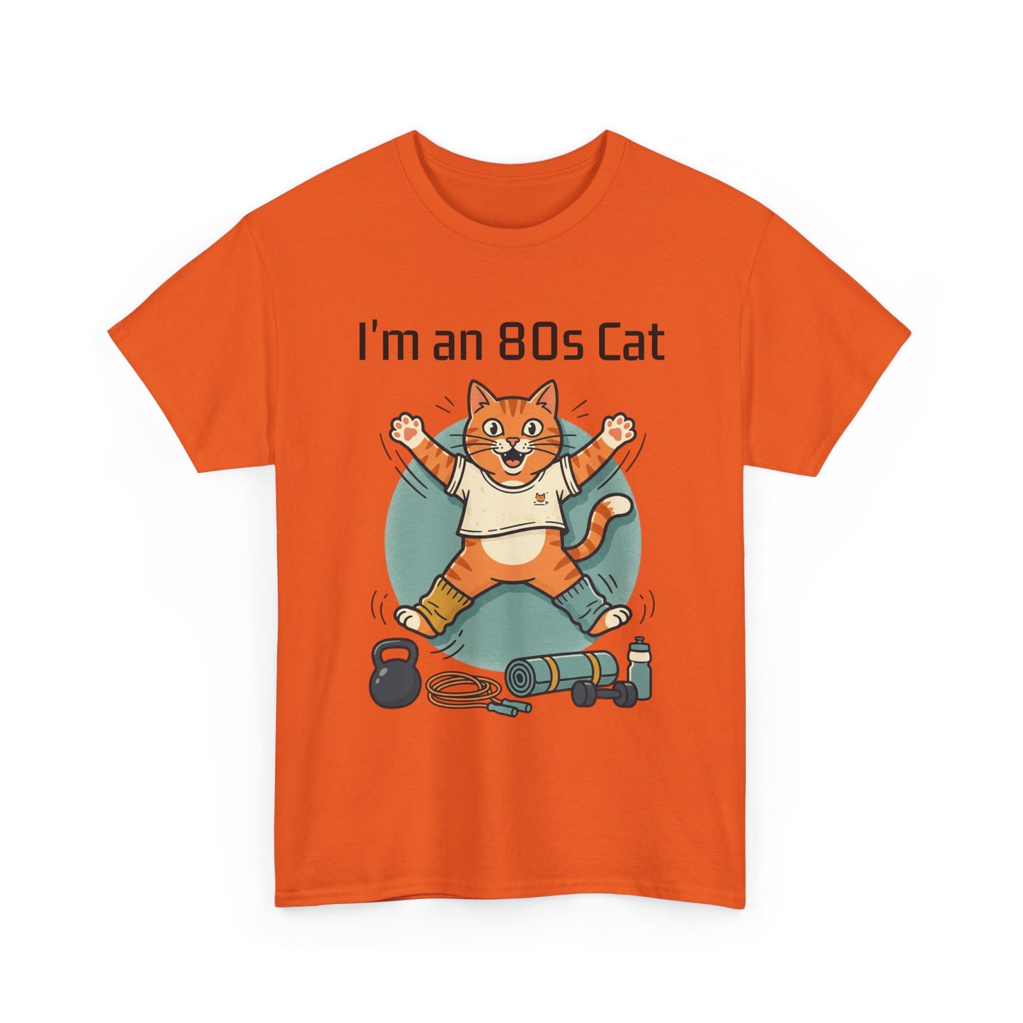 Retro 80s Cat T-Shirt — "I’m an 80s Cat" Vintage Workout Graphic Tee
