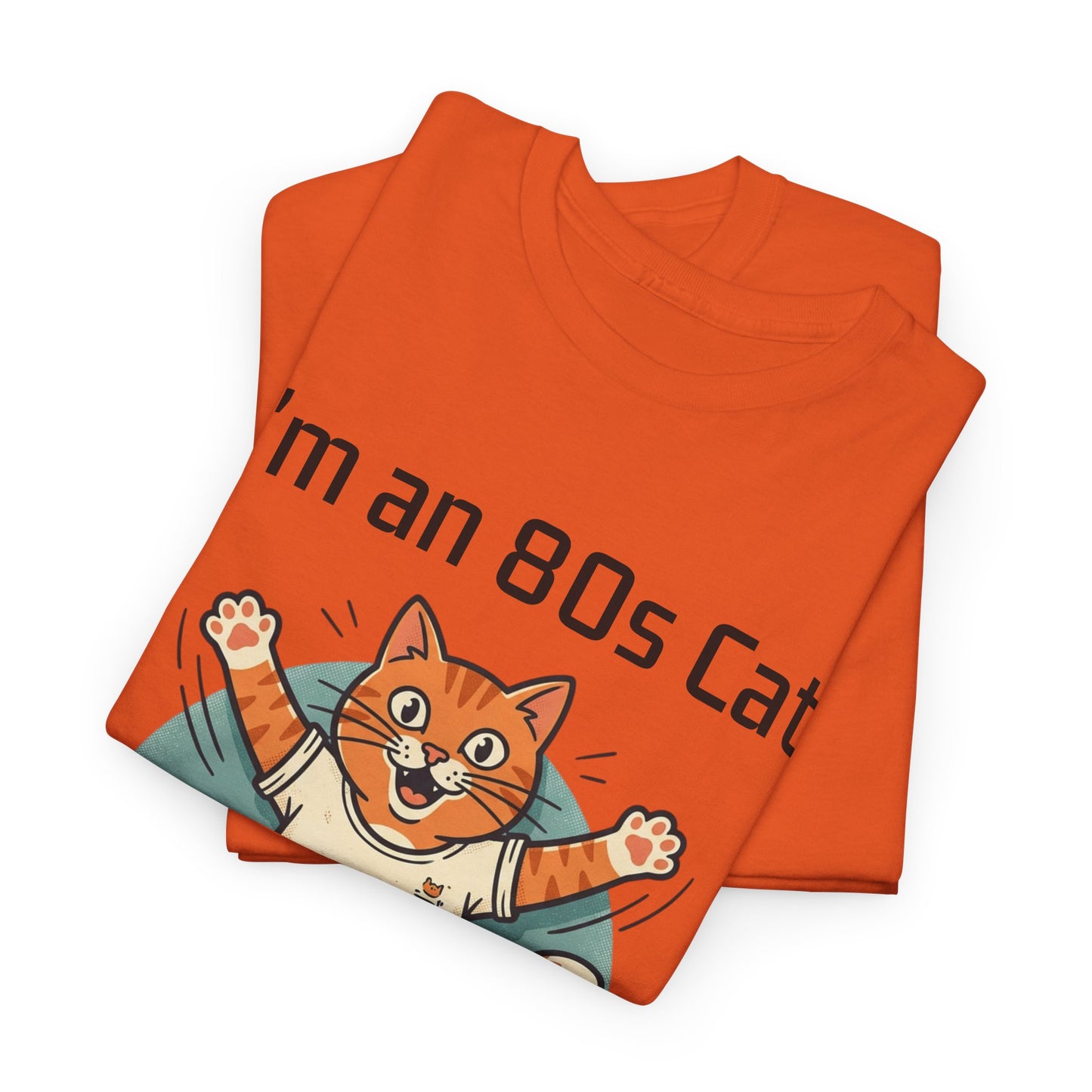 Retro 80s Cat T-Shirt — "I’m an 80s Cat" Vintage Workout Graphic Tee