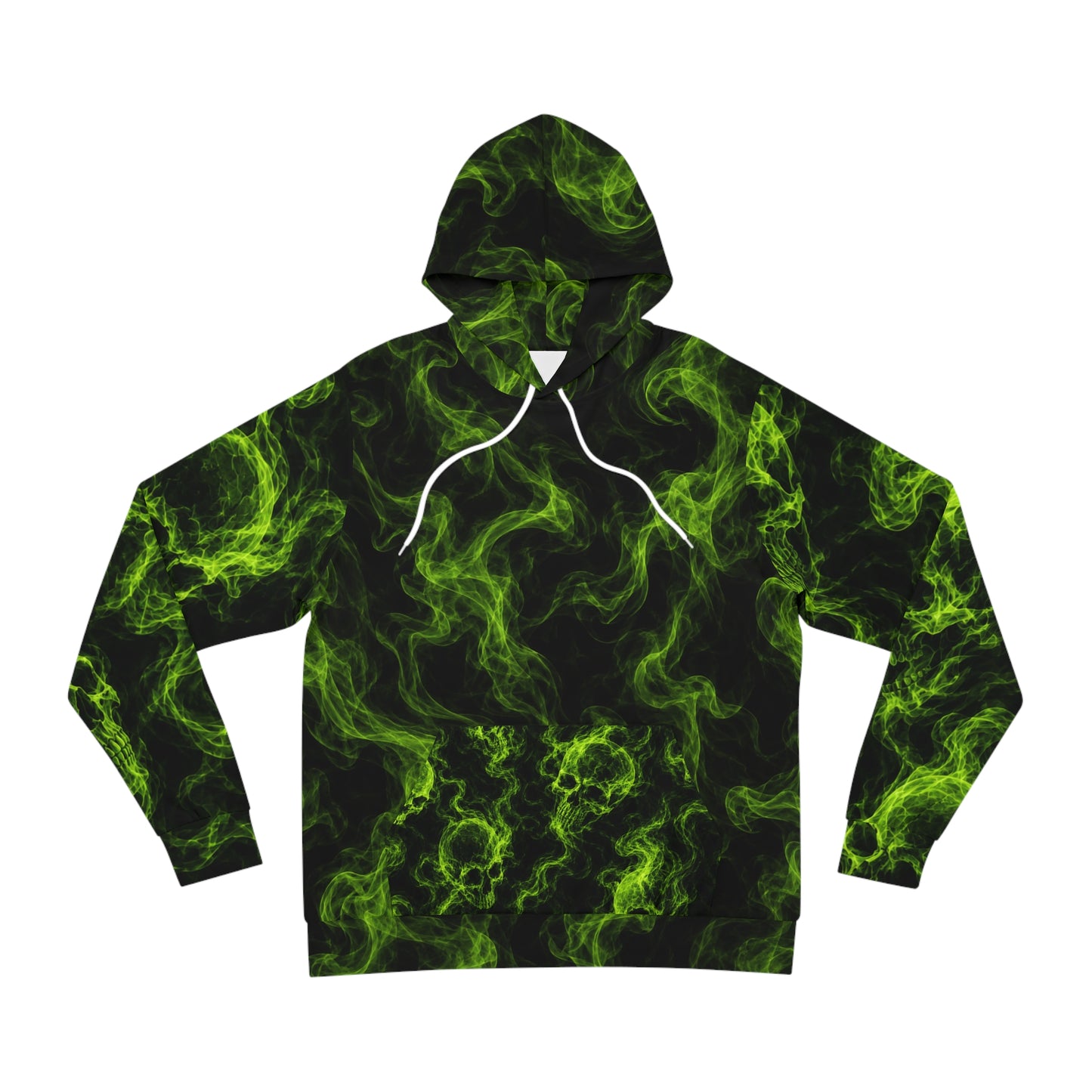 Green Smoke Skull Hoodie | All-Over Print