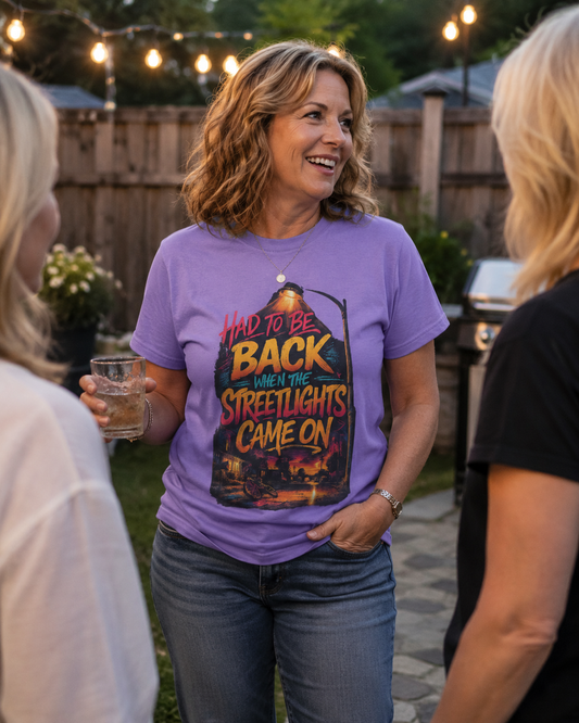 "Had To Be Back When The Streetlights Came On" Vintage Tee