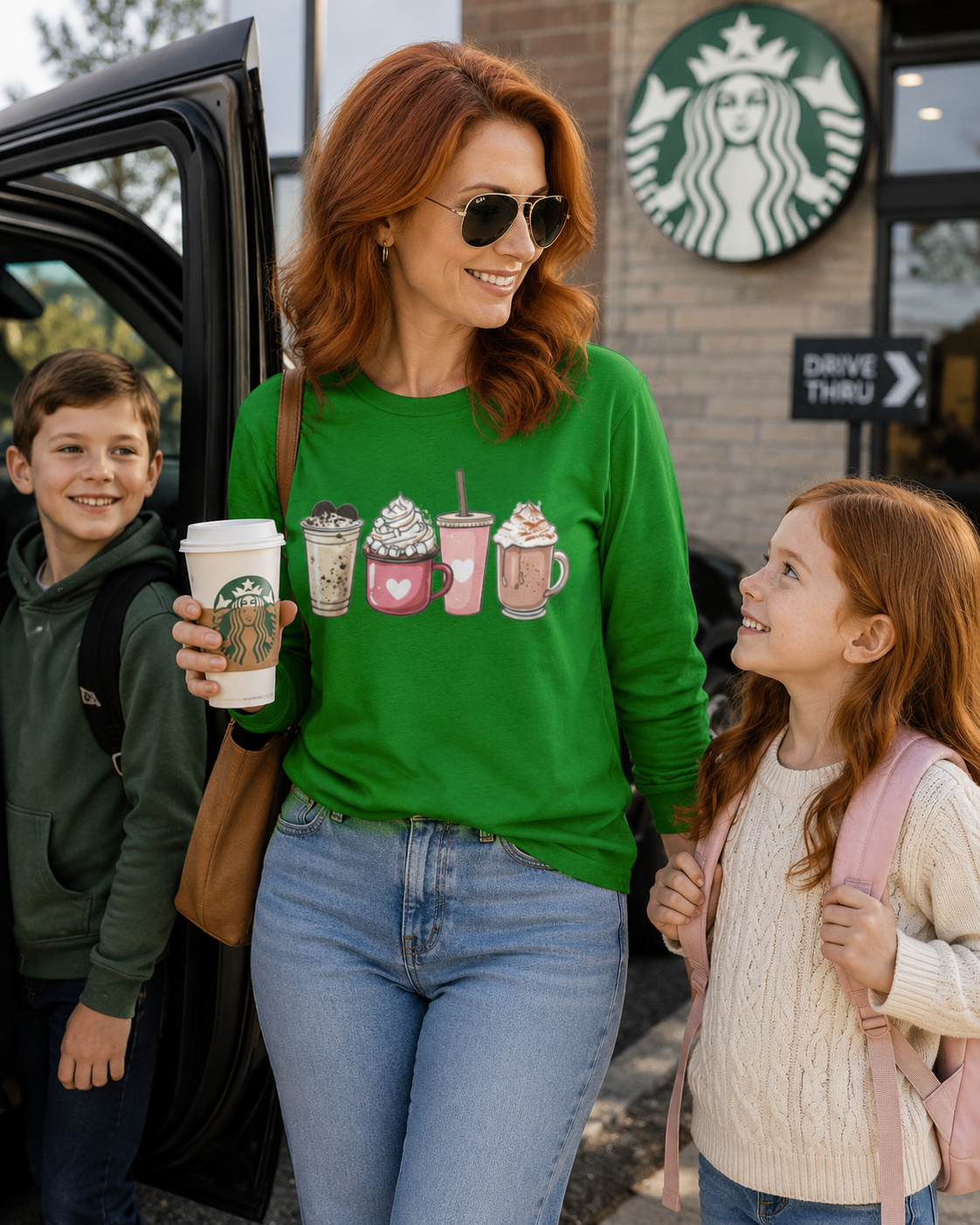 Cute Coffee Drinks Long Sleeve Tee